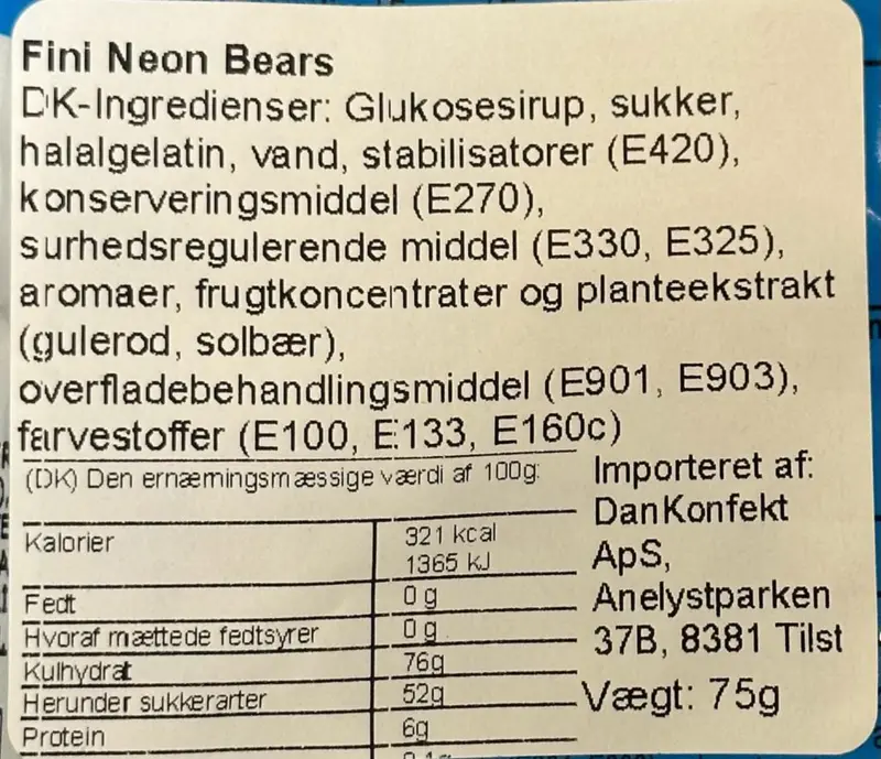 Neon Bears Fini 75g