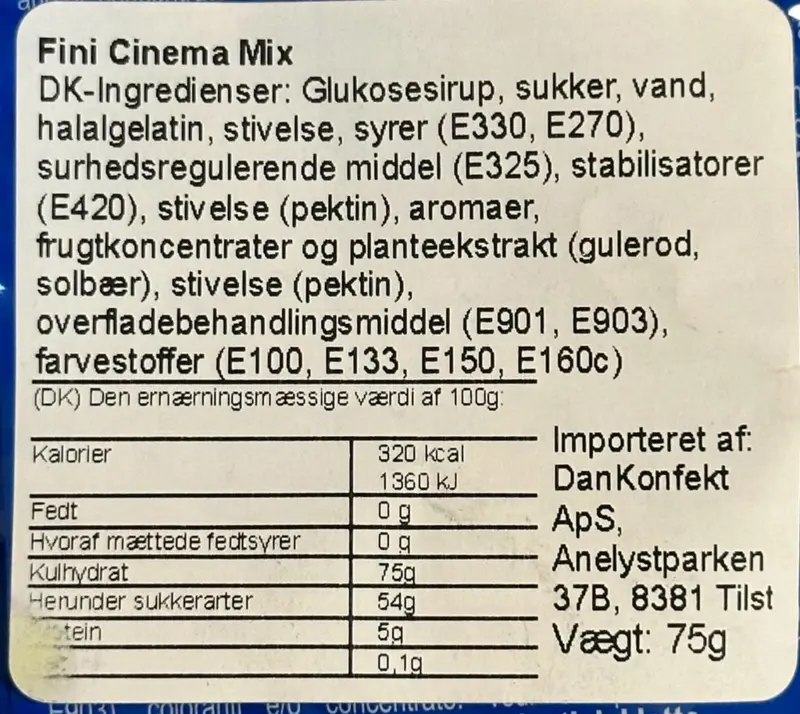 Cinema Mix Fini 75g