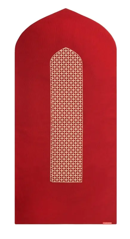 Rotes exklusives Mashrabiya Designer Gebetsteppich