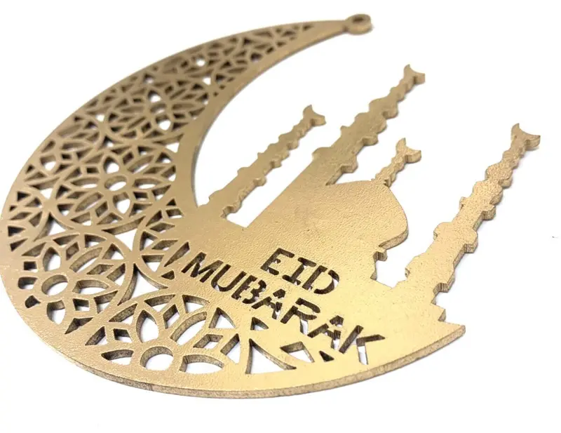 Eid Mubarak Træpynt Guld 10 cm