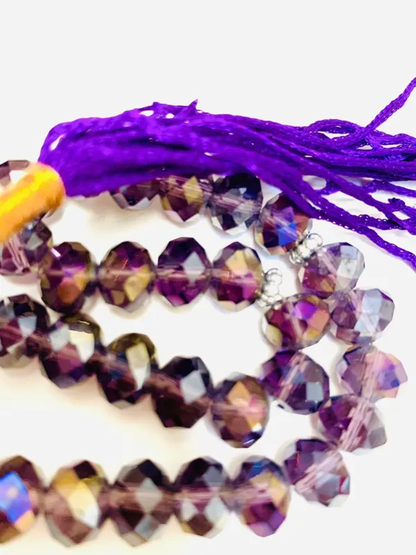 Lila Kristall Tasbeeh (33 Perlen)