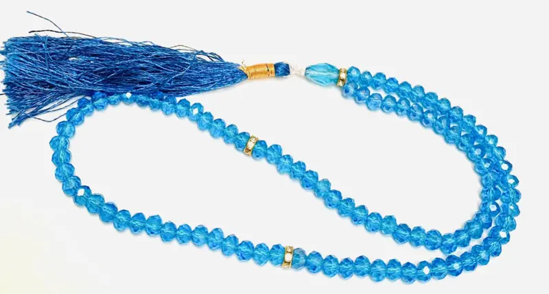 Turkisfarvet Krystal Tasbeeh (99 Perler)