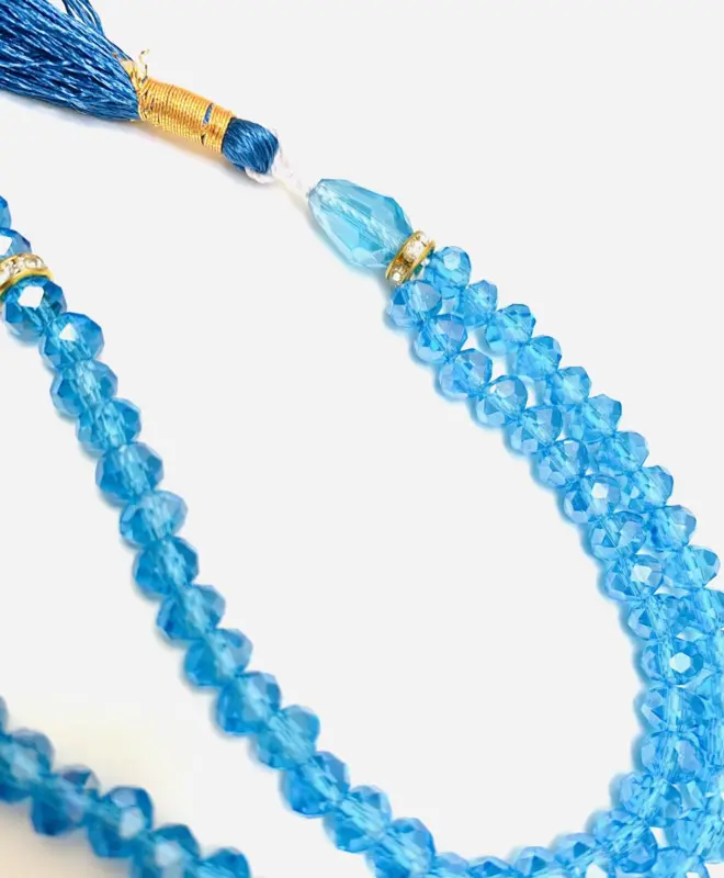 Turkisfarvet Krystal Tasbeeh (99 Perler)