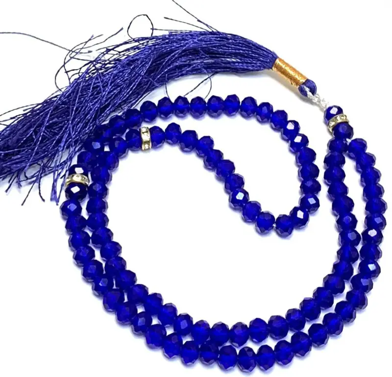 Dunkelblaue Kristall Tasbeeh (99 Perlen)