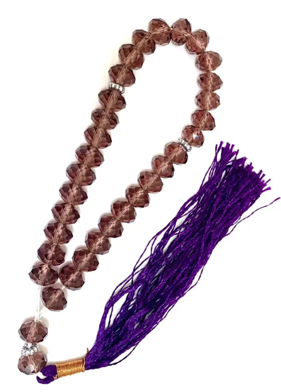Hellviolette Kristall-Tasbeeh mit 33 Perlen