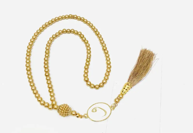 Perlen-Tasbeeh in Goldfarbe (99 Perlen)