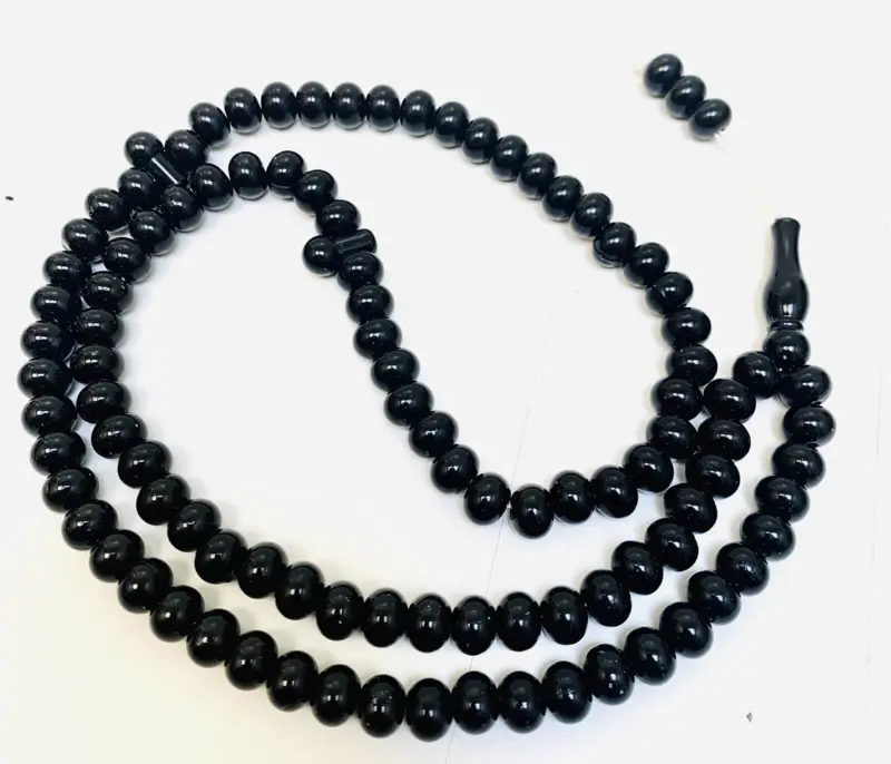 Schwarze Tasbeeh mit großen Perlen (99 Perlen)