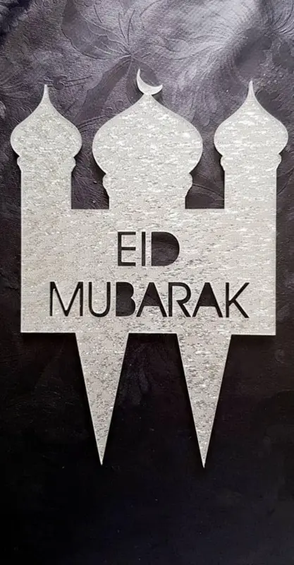 Eid Mubarak Cake Topper MOSKÉ i Silver