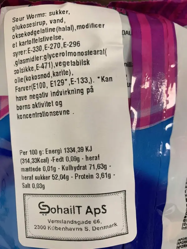 Sour Worms Dulceplus 1 kg