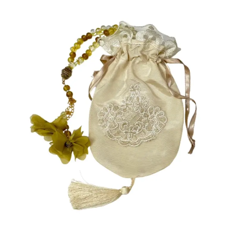 Tasbih 99 Perlen in Geschenktüte, Beige