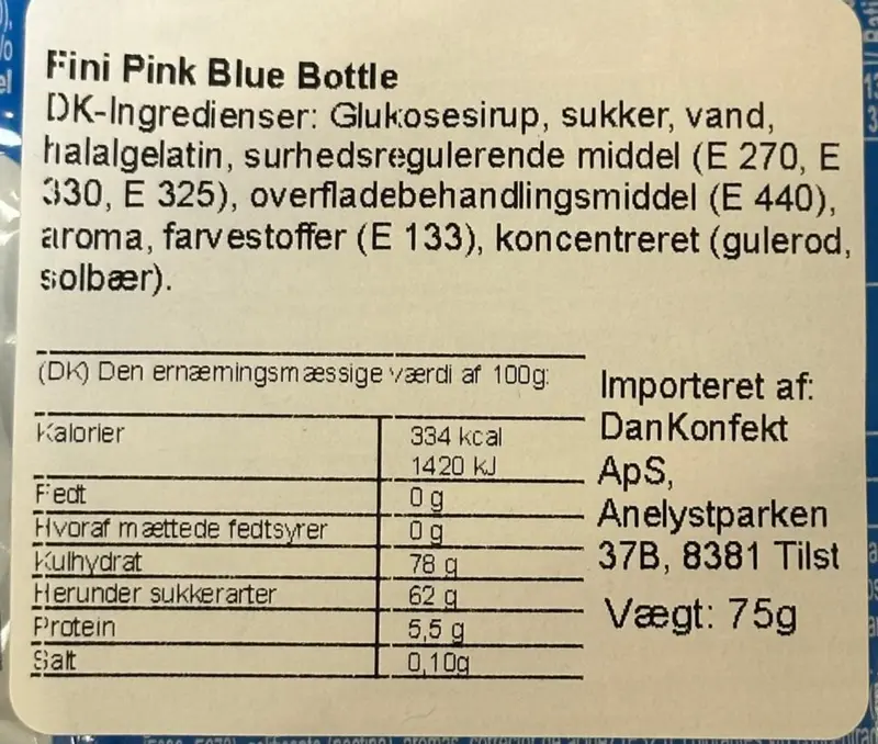 Pink Blue Bottle Fini 75g
