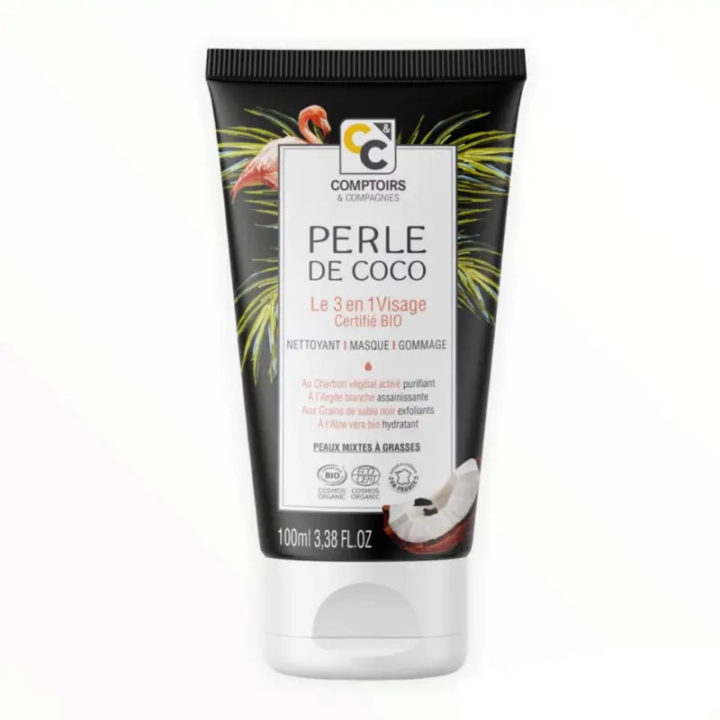 3 i 1 Kokos anisgtspleje med aktiveret kul, 75ml