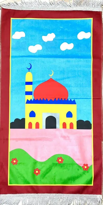 Stor Børnebedetæppe Moske med Rød kant