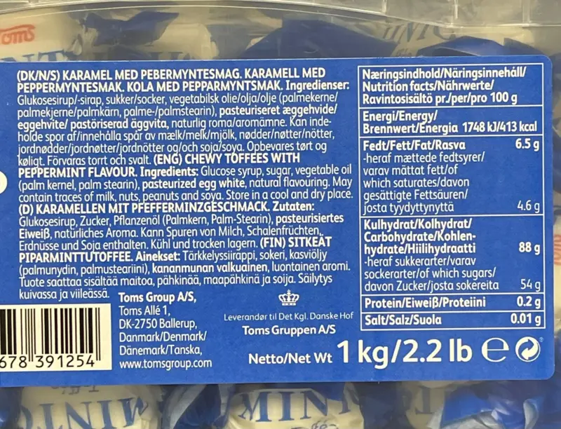 Minto Karameller Toms 1kg