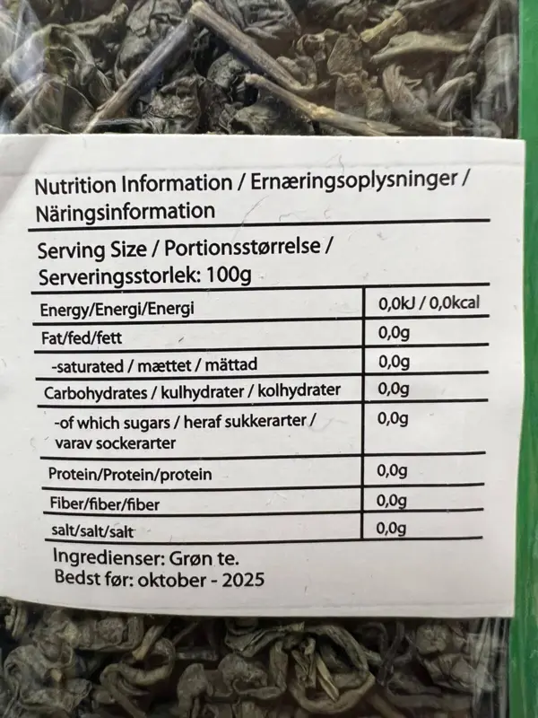 Naturlig Grøn te, Peshawari afghani Kahwa, 500g - Vital Tea