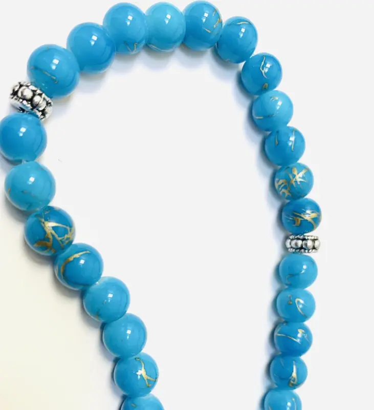 Aqua Blue Tasbih 33 Perlen