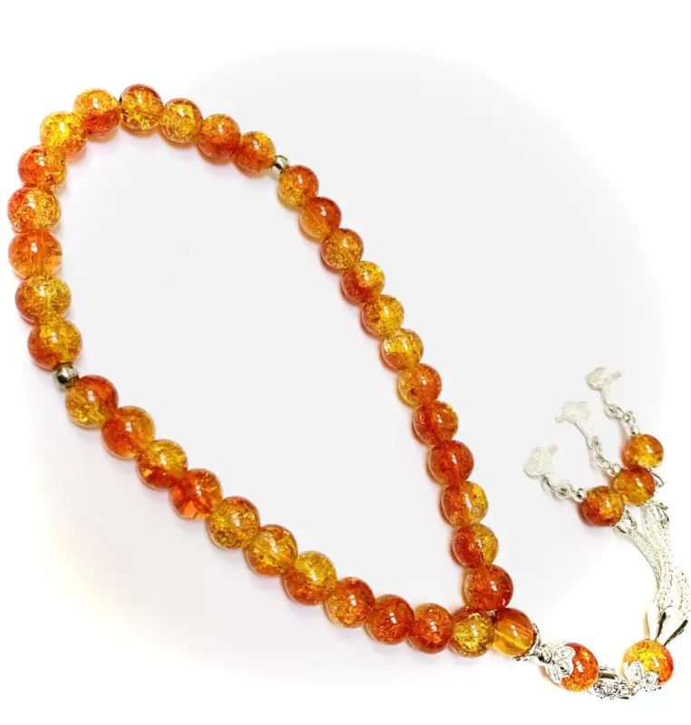 Flaming Crushed Glass Tasbih 33 Perlen