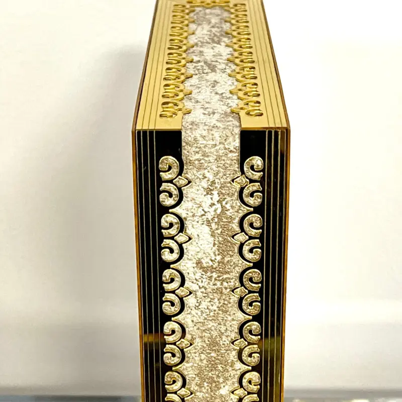 Luksus koranholder med koran i lys/guld marmor look