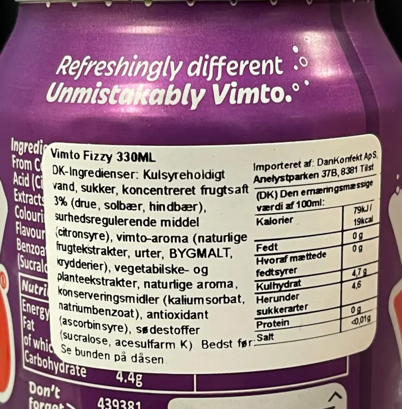 vimto fizzy, 330ml