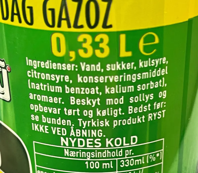 uludag gazoz, læskedrik med frugtsmag, 330ml