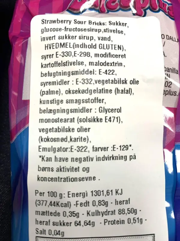 Strawberry Sour Bricks Dulceplus 1 kg