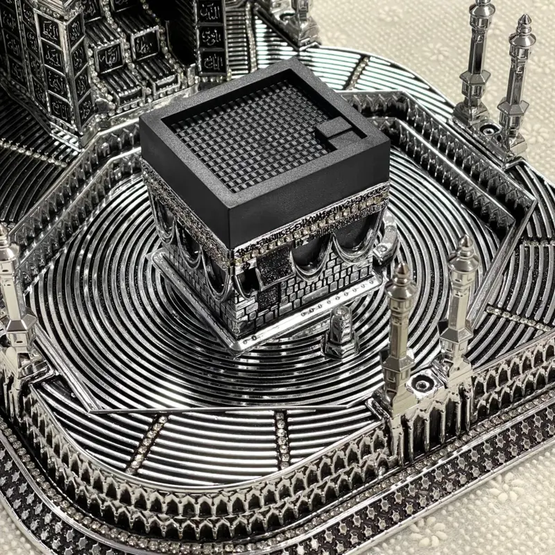 Kaaba Mecca Clock Tower dekoration, sølv