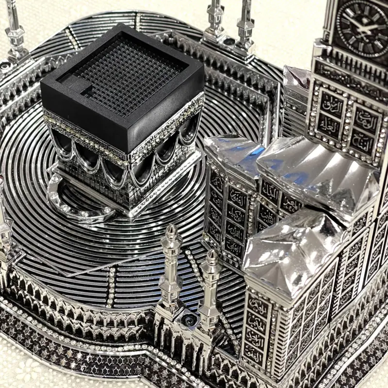 Kaaba Mecca Clock Tower dekoration, sølv