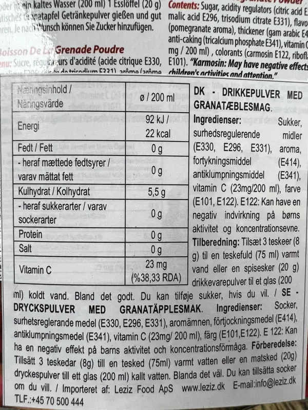 Nar, Instant Te med Granatäppelsmak, 150g