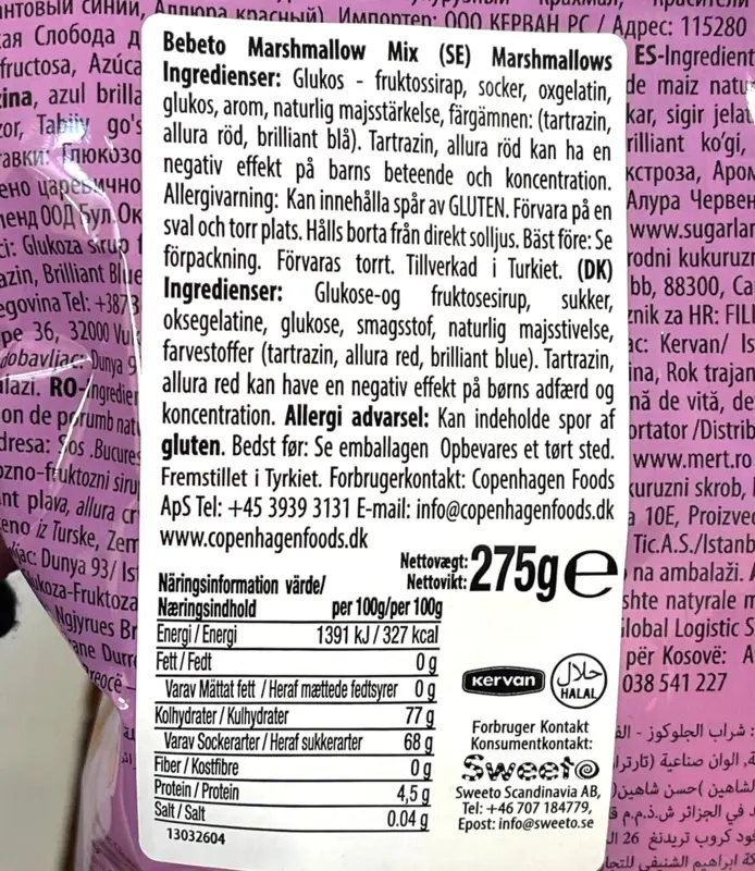 Mix mallow marshmallow Bebeto 275g