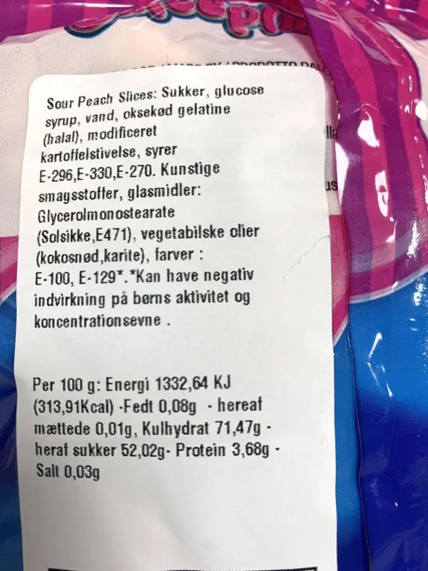 Sour Peach Slices Dulceplus 1 kg