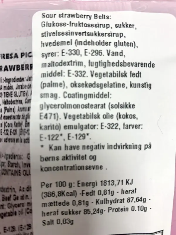 Sour Strawberry Belts Dulceplus 100g