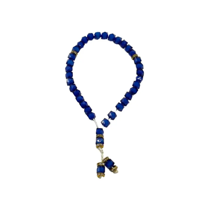 Blauer Krystal-Tasbih mit 33 Perlen