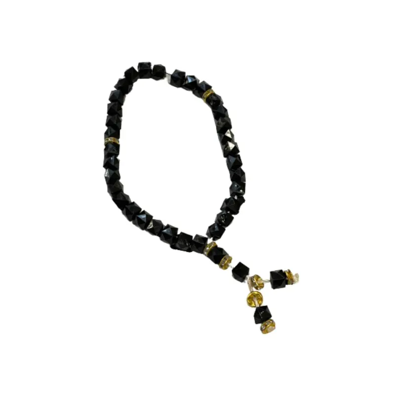 Schwarze Krystal Tasbih mit 33 Perlen
