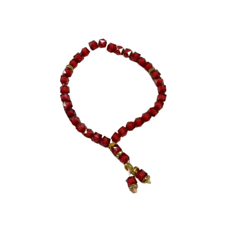Granatapfel rote Kristall-Tasbih mit 33 Perlen