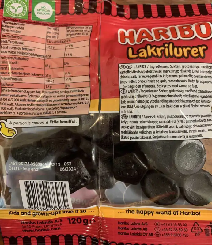 Lakrilurer Haribo 80g