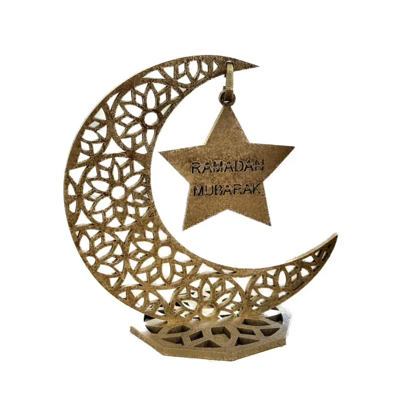 Ramadan Mubarak Træpynt Stativ i Guldfarve