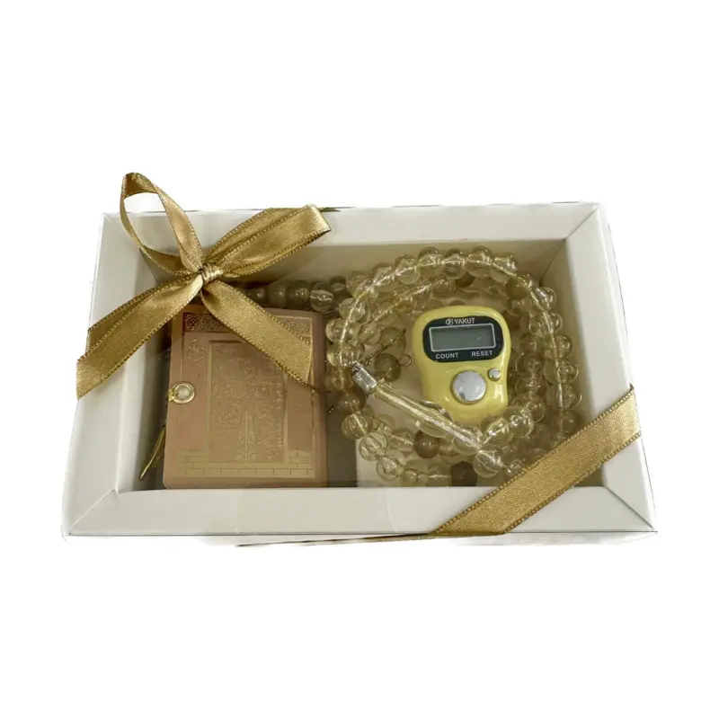 Gavesæt med lille koran, perle tasbih og digital tasbih