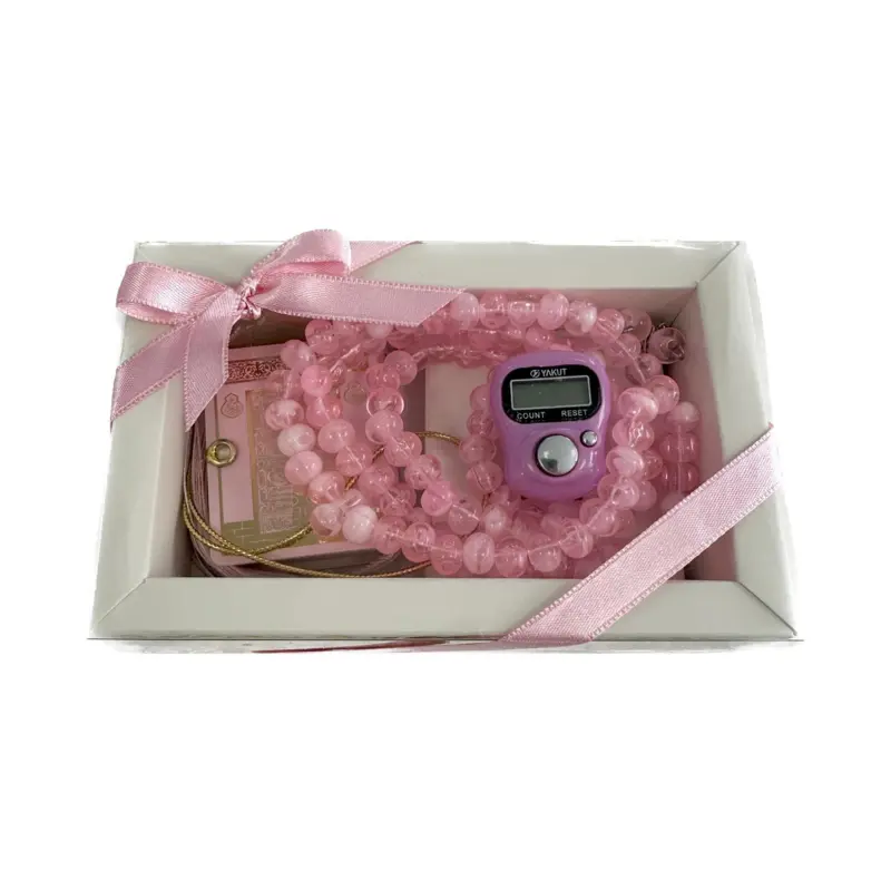 Gavesæt med lille koran, perle tasbih og digital tasbih