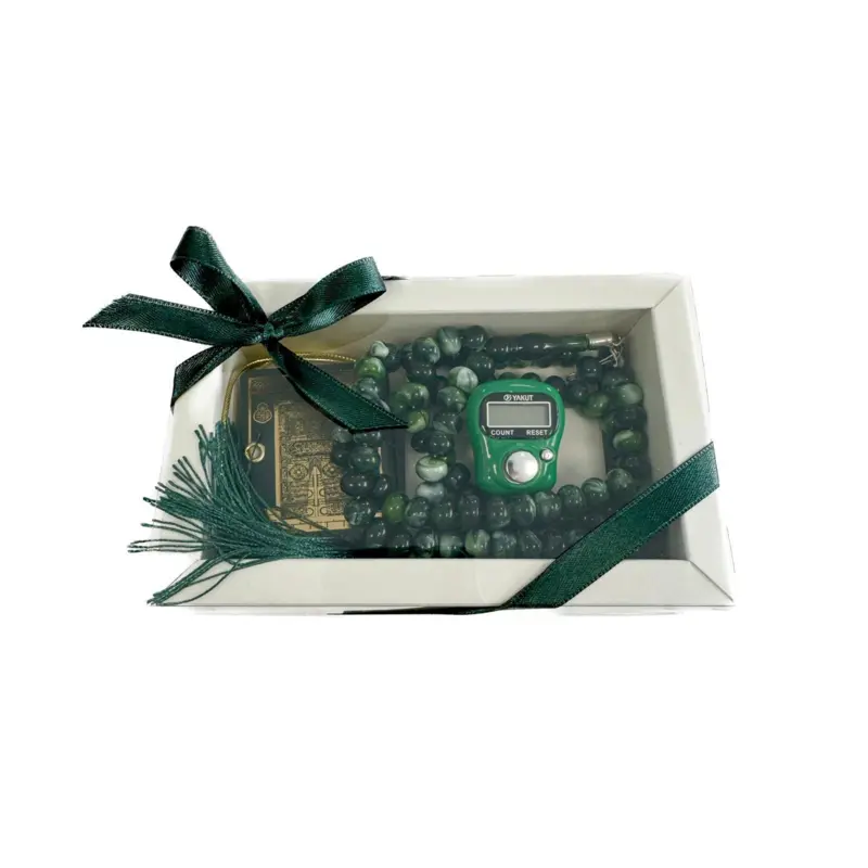 Gavesæt med lille koran, perle tasbih og digital tasbih