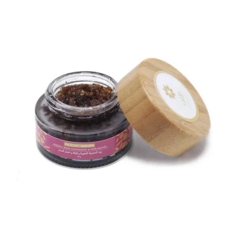 Madina, rose, kanel og sidr honning lip scrub 20g