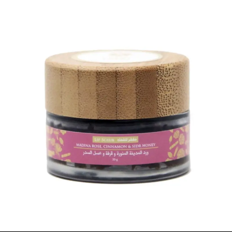 Madina, rose, kanel og sidr honning lip scrub 20g