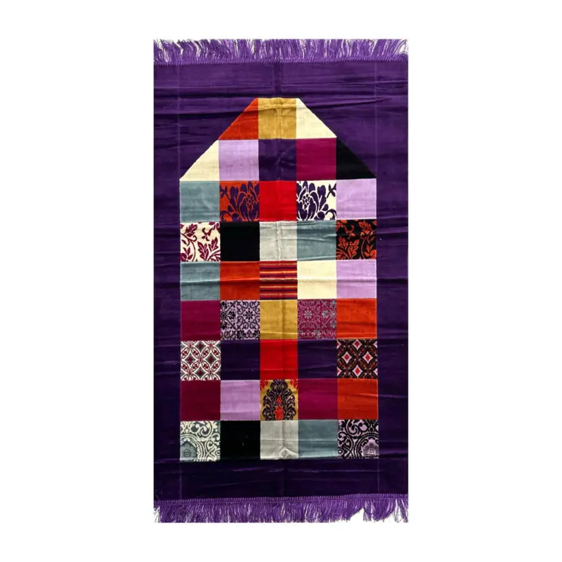 Smart patchwork bedetæppe i velour