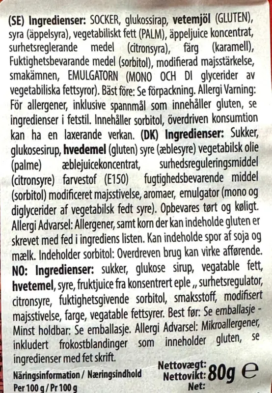 Saurer Cola-Spaghetti, vegan, Bebeto 80g