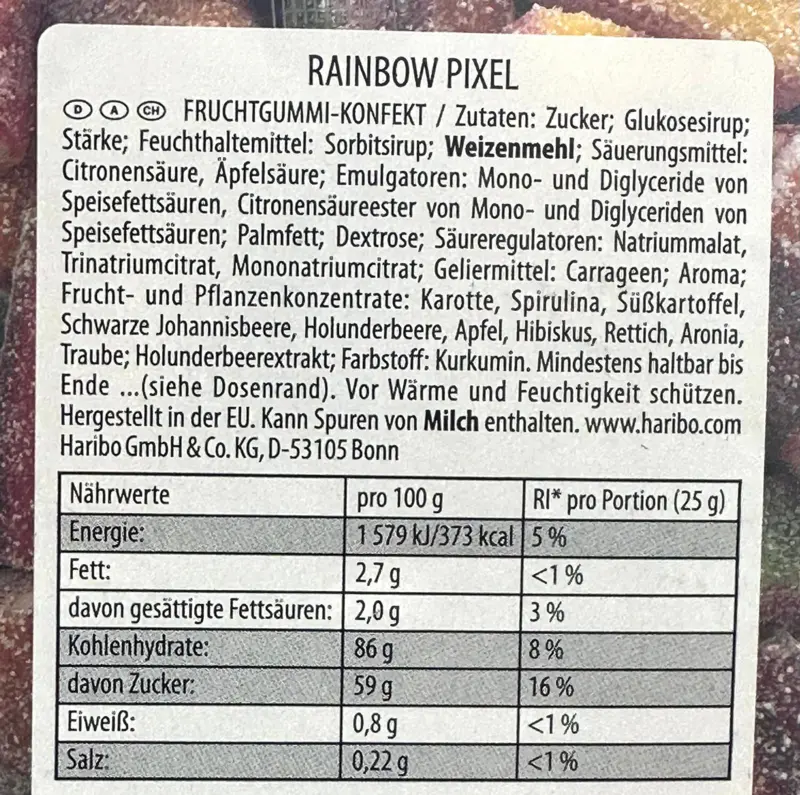 Rainbow Pixel Sauer, Haribo, 1200g