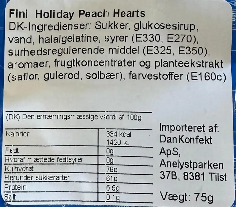 Holiday Peach Hearts, Fini, 75g