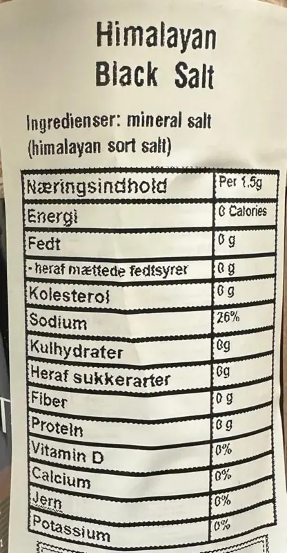 Himalayiskt svart salt, Kala Namak, 400g