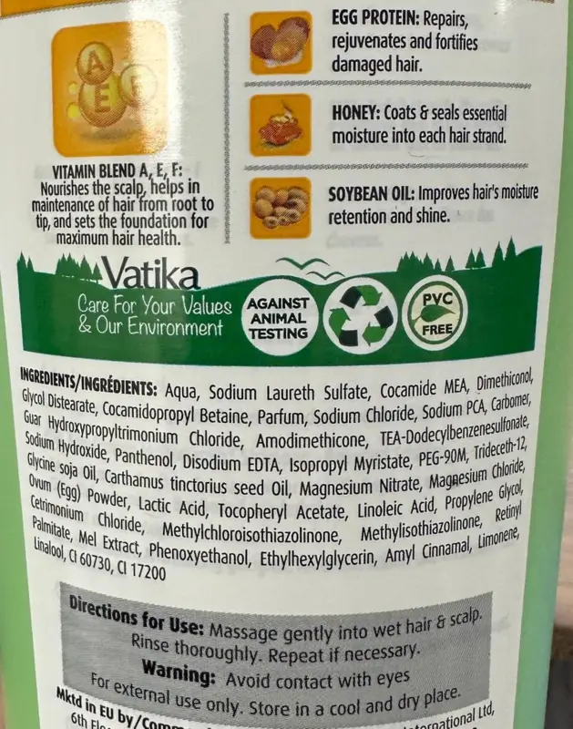 Vatika multi vitamin schampo, äggprotein, 400 ml