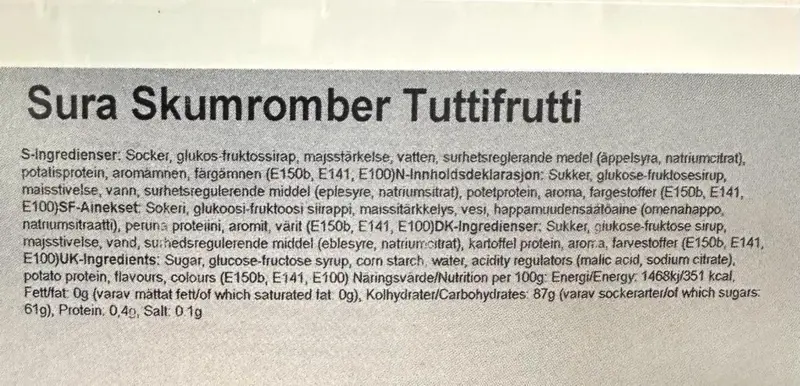 Sure Skumromber Tuttifrutti - Bubs 1,3 kg