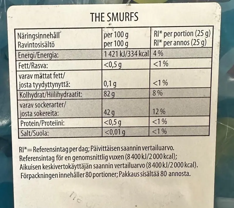 Schlümpfe in großer Haribo-Box 2000g
