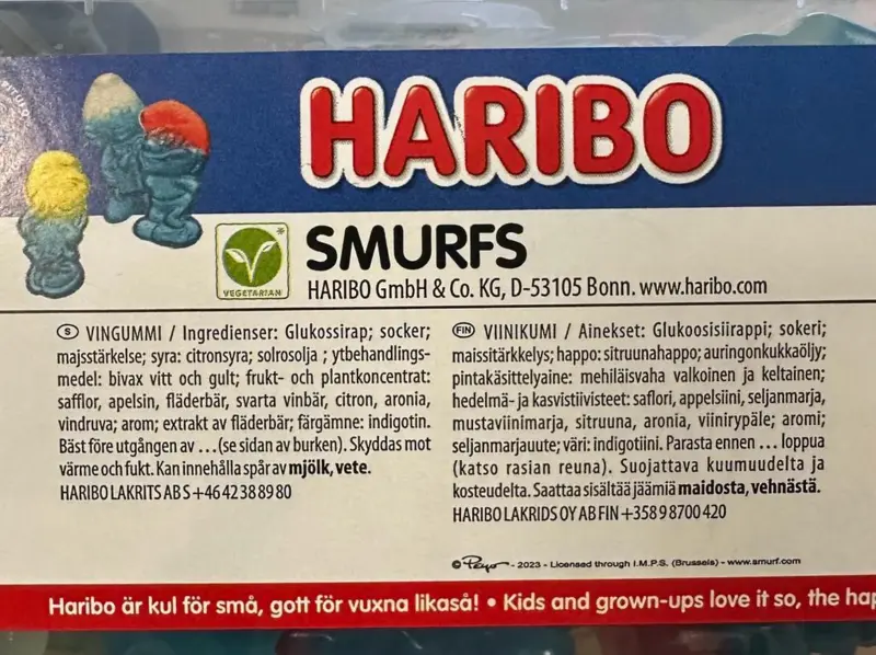 Schlümpfe in großer Haribo-Box 2000g